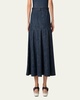 Cotton Wool Denim Midi Skirt