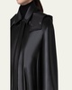 Wanda Nappa Leather Hooded Bomber Jacket