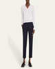 Cotton Ribbed Knit Top with Monili Detail