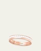 Quatre Wedding Band in Pink Gold with White Ceramic