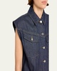 Evan Button-Front Denim Shirt