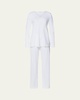 Silk-Trim Mercerized Cotton Pajama Set