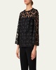 3D Star Embroidery Tulle Loose Blouse