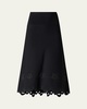 Melly Scallop Cutout Floral Maxi Skirt