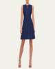 Sleeveless Zip-Front Seamed A-Line Dress