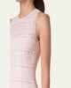 Sleeveless Tweed Organzino Midi Dress