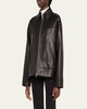 Olive Pebble Leather Jacket