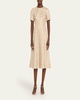 Evangeline Leopard Jacquard Midi Dress