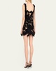 Peony Guipure Embroidered Bow-Strap Mini Dress