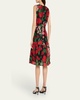 Floral Organza Flounce Hem Dress