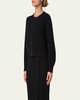 Short Ribbed Cashmere Cardigan