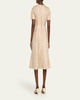 Evangeline Leopard Jacquard Midi Dress