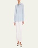 Scottie Silk Button-Down Blouse