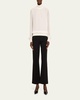 Turtleneck Blouson-Sleeve Silk Georgette Blouse