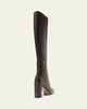Candance Leather Buckle Knee Boots