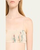 Faded Floral Smocked Bikini Top