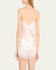 Love Me Sleeveless Lace-Trim Silk Top
