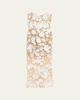 Jasmine Strapless Floral Applique Midi Dress