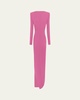 Asymmetrical Longline Drape Crepe Gown