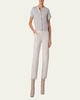 Cape-Sleeve Cashmere Cropped Cardigan
