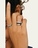 Quatre Small Ring in White Gold with Diamonds and Black PVD