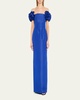 Off-Shoulder Flower Column Gown