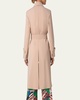 Techno Laser Cut Crepe Belted Trench Coat