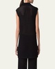 Long Chunky Mesh Knit Polo Top