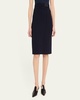 Trapezoid Buckle Wrapped Wool Pencil Skirt