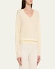 Silk-Cashmere Deep V Sweater