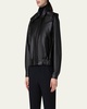 Wanda Nappa Leather Hooded Bomber Jacket