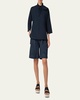 Marine Knot Poplin Tunic Blouse