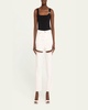 Crystal Slit Straight-Leg Jeans
