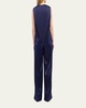 Twisted-Shoulder Satin Tank Top