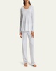Silk-Trim Mercerized Cotton Pajama Set