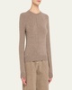 Seamed Crewneck Cashmere Sweater