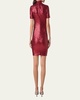 Sequined High-Neck Mini Dress