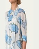 Tie-Neck Carnation Print Silk Chiffon Blouse