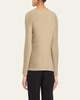 Wool Like Pleats V-Neck Cardigan