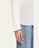 Monili-Cuff Cotton Twill Gauze Slim Blouse