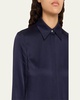 Hansen Charmeuse Button-Front Shirt