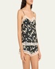 Toi Floral-Print Lace Trim Cami