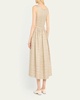 Raw Edge Belted Midi Linen Dress