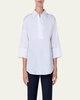 Kimono-Sleeve Split-Neck Blouse