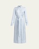 Hannah Stripe Silk Twill Ankle Dress