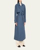 Belted Techno Silk Trench Coat