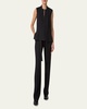 Carl Straight Leg Stonewashed Twisted Linen Wool Pants