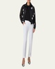 Wanda Windflower-Print Silk Crepe Blouson Jacket