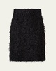 Short Sequined Fringe Boucle Skirt
