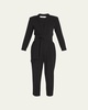 Kieran Belted Long-Sleeve Jumpsuit